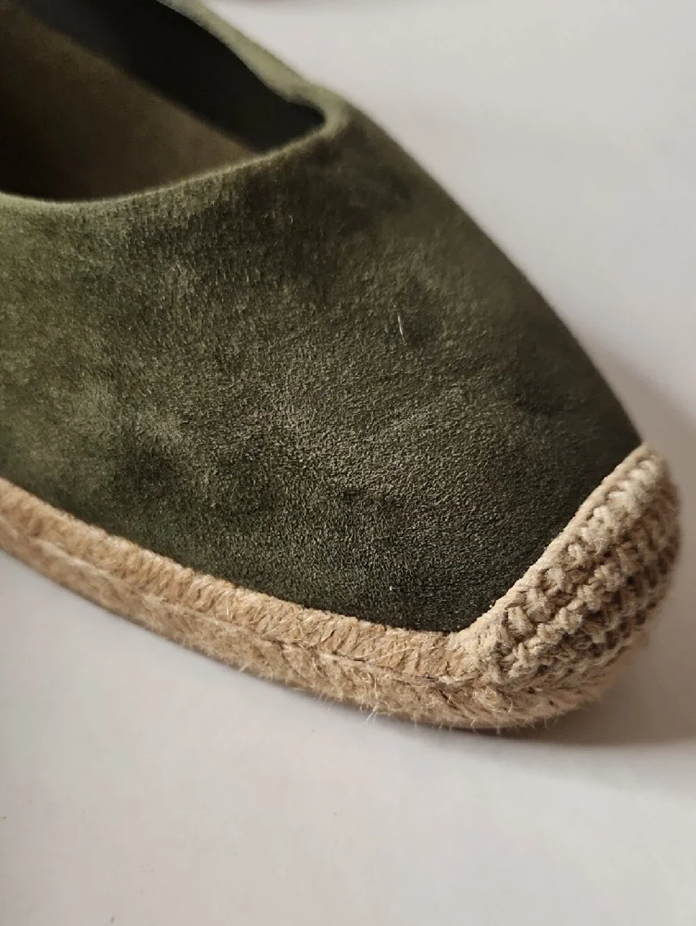 Tory Burch Olive Suede Espadrille Leccio with Natural Jute 10.5 Nwob